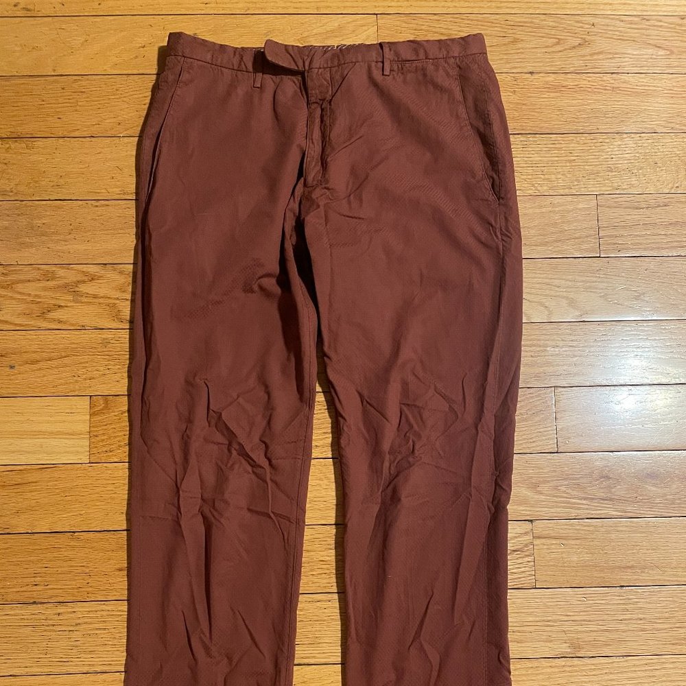Boglioli Maroon Oval Cotton Jacquard Pants 50IT (32/30)
